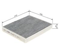 Bosch R5557 Activated Carbon Cabin Filter - Replacement Filter | Against Unpleasant Smells, Pollen and Dust for Cleaner Air Inside the Vehicle