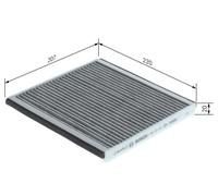 Bosch Cabin Air Filter 1987432363 - Activated Carbon - Fits Volvo S40/V40