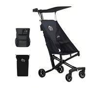 Cabin-Approved Travel Stroller 0-6Y 6.2lbs Ultra-Light Design 5-Point Safety + LED/Rain Kit Bonus XL Bag & OEM Cushion Black