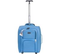 Cabin Approved Two-Wheeled Design Trolley Bag & Suitcase | Black Polyester Luggage Carry-On Suitcase | Perfect for Travelling with Trolley Bag (Sky)