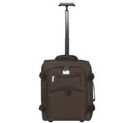 Cabin Approved Two-Wheeled Design Trolley Bag & Suitcase | Black Polyester Luggage Carry-On Suitcase | Perfect for Travelling with Trolley Bag (Brown)