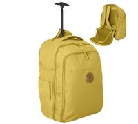 Cabin Approved Wheeled Backpack 50x38x25cm - 2-in-1 Lightweight Trolley Bag & Rucksack on Wheels (1.53kg, 47L) Hand Luggage for British Airways, Jet2 & TUI Overhead Cabin Holdall - Mustard