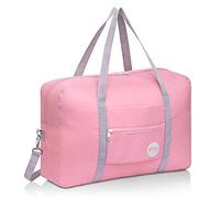 Cabin Bag 45x36x20 for Easyjet Airlines Underseat Travel Bag Holdall Bag Carry on Hand Luggage Weekend Bag for Women and Men (Coral Pink 25L with Shoulder Strap)
