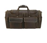 Cabin Bag Extra Large Leather Travel Bag for Man Soft Duffel Bag Male Shoulder Bag Luggage Bags Overnight Bag(Brown(Big Size))