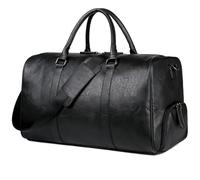 Cabin Bag Large Capacity Black Men Travel Bag Weekend Duffel Bag PU Leather Handbag Carry On Luggage Bag Man Shoulder Fitness Gym Bag Overnight Bag