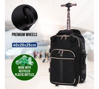 Aerolite 40x20x25cm Ryanair Maximum Eco-Friendly Superior Premium Quality Backpack Trolley Bag with 2 Wheels, Extendable Handle, 10 Year Brand Warrant