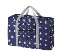 Cabin Bags Underseat Hand Luggage Bag, Foldable Carry On Bag, Water-Resistant Overnight Hospital Weekend-Bag, Foldable Travel Duffel Bag Holdall Tote for Women and Men Star Blue