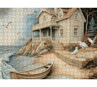 Cabin Beach Puzzle - 3000 Piece Jigsaw Puzzles for Adults - The Back Features Printed Letter Guides - The Pieces fit Together Snugly - Wooden Puzzles for Adults - Gifts Family 48.0 X 31.9 Inch s7h-319