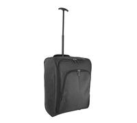 Cabin Carry-On Suitcase, 2-Wheeled Softsided Luggage with Extendable Handle & Multi Pockets - 50x20x35cm, Airline Approved for RyanAir, British Airways, Jet2 - Black - Twill