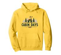 Cabin Days: Rustic Mountain Retreat Outdoor Adventure Pullover Hoodie, Adult Unisex, Lemon, M