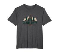 Cabin Days: Rustic Mountain Retreat Outdoor Adventure T-Shirt, Men's Big and Tall, Dark Heather Grey, 5X Tall