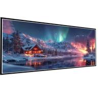 Cabin Diamond Painting Aurora Diamond Art Kits Adults, 5D DIY Large Full Drill Rhinestone Crystal Gem Art Cross Stitch Kits for Adults for Beginner Home Wall Decor, Gifts for Women 40x80cm P1-471