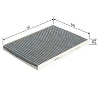 Cabin filter Activated Carbon Filter 1 987 432 312 BOSCH for VW SEAT AUDI SKODA