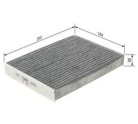Cabin filter Activated Carbon Filter 1 987 435 556 BOSCH for DACIA RENAULT