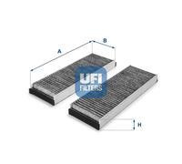 UFI Activated Carbon Cabin Air Filter 54.153.00, Replacement Part for Air Conditioner, High Efficiency, Quick Replacement, Ideal for Particle Filtering