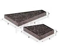 MANN-FILTER Cabin Air Filter CUK 35 000-2 Activated Carbon Set of 2 for VW Bentley