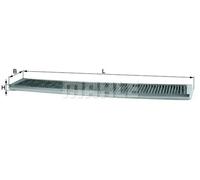 MAHLE LAK 102 Interior Cabin Air Filter - Carbon Activated Pollen Filter - with odor protection - Car