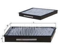 MAHLE LAK 156 Interior Cabin Air Filter - Carbon Activated Pollen Filter - with odor protection - Car