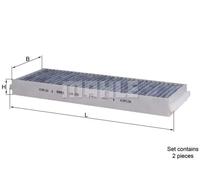 Mahle Cabin air filter element with activated carbon Lak239/S 70566668 - 2 Pack