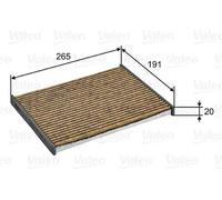 Cabin filter Activated Carbon Filter with polyphenol 701028 VALEO for NISSAN