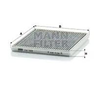 MANN-FILTER CUK 1828 Air Filter with Active Charcoal, 19.6 x 21.6 x 1.7 cm, Flat, Paper, 0.12 kg