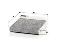 Cabin filter behind the glove compartment Activated Carbon Filter CUK 1829