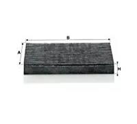 Cabin filter behind the glove compartment Activated Carbon Filter CUK 2043