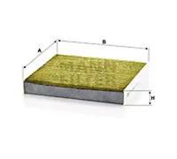 Cabin filter behind the glove compartment FP 1919 MANN-FILTER for TOYOTA LEXUS