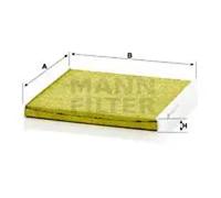 Cabin filter behind the glove compartment FP 2131 MANN-FILTER for TOYOTA SUBARU