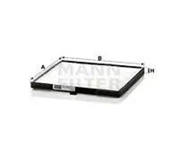 MANN Cabin Air Particulate Filter 180mm Length Fits Kia Picanto 1.0 1.1 1.1 CRDi