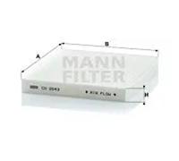 Cabin filter behind the glove compartment Particulate Filter CU 2043 MANN-FILTER