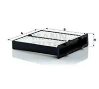 Cabin filter behind the glove compartment Particulate Filter CU 21 004