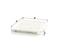 Cabin filter behind the glove compartment Particulate Filter CU 2138 MANN-FILTER
