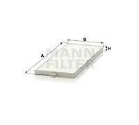 Cabin filter behind the glove compartment Particulate Filter CU 2506-2