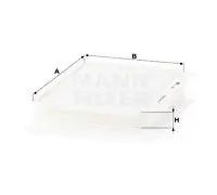 Cabin filter behind the glove compartment Particulate Filter CU 2622 MANN-FILTER