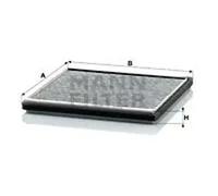 Cabin filter below the glove compartment Activated Carbon Filter CUK 2225