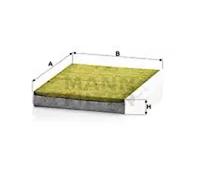 Cabin filter below the glove compartment Activated Carbon Filter with polyphenol