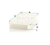 Cabin filter Eng.compart., behind windscreen water tank Particulate Filter