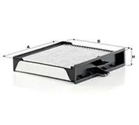 Cabin filter Eng.compart. middle, below plenum chamber cover CUK 2430