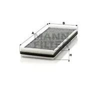 Mann Filter Cabin Air Filter CUK 3840 - Activated Carbon - Middle, below plenum chamber cover