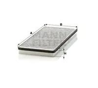 Cabin filter Eng.compart. middle, below plenum chamber cover CUK 3858 for VW