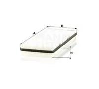 Cabin filter Eng.compart. middle, below plenum chamber cover Particulate Filter