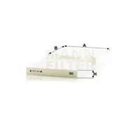 Cabin filter Eng.compart. passeng. side, below plenum chamber cover CU 19 004