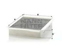 Cabin filter Eng.compart. passeng. side, below plenum chamber cover CUK 26 003