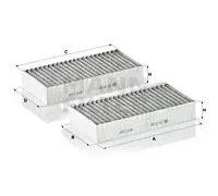 Cabin filter Eng.compart. passeng. side, below plenum chamber cover CUK 26 028-2