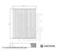 Cabin filter Interior Activated Carbon Filter ADBP250088 BLUE PRINT