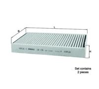 Cabin Filter LAK1156/S Mahle 64116823725 64116823726 64116835405 64116835406
