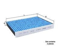 Pollen / Cabin Filter fits BMW 525D F10, F11 2.0D 3.0D 10 to 17 Mahle Quality