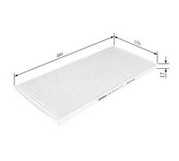 Bosch M2014 Standard Cabin Filter, Replacement Filter - Filters Pollen and Dust for Cleaner Air Inside the Vehicle