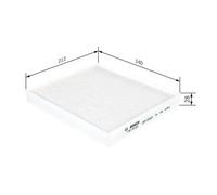 Bosch Cabin Filter M5087 - Standard - Filters Pollen & Dust - Fits Kia Sorento 3 / Toyota C-HR